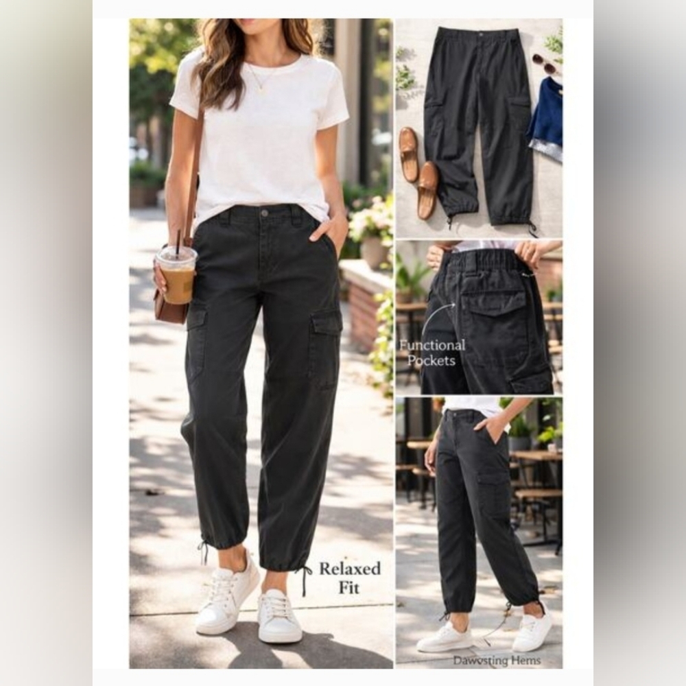 Old Navy Cargo Cropped Drawstring Utility Pants